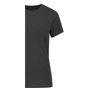 T-shirt à manches courtes col rond pour femme, style streetwear, respirant, écologique, en coton biologique gris, uni, en molleton - Product Image 5