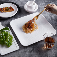 Assiettes et bols carrés en mélamine blanche de grande taille pour la restauration (vente en gros)