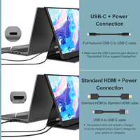 Moniteur portable InnoView 15,6 pouces FHD, tablette, compatible PS5/4 Switch, haut-parleur intégré avec étui de protection