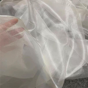 Tenda in Tulle <span class=keywords><strong>Bianco</strong></span> Scintillante per Palcoscenico Matrimoniale, Decorazione a Soffitto, Tessuto Fluido Effetto Ondulato, Filato Leggero e Fluente - Product Image 2