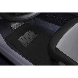 Alfombrillas de coche de alfombra negra de 4 piezas Premium con almohadilla de talón de vinilo para Conductor, pasajero y alfombrillas de vehículo Premium de piso trasero - Product Image 1
