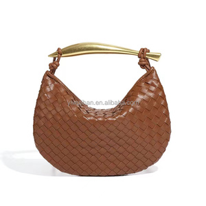 2026 Most Popular PU leather Handbags Shoulder Women <strong>Sardine</strong> Handle Shape Woven Handbag for Ladies - Product Image 6