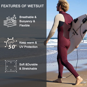 Muta da Uomo Professionale per Surf ad Alta Elasticità Monopezzo in Neoprene 4/3mm 3/2mm con Cerniera Anteriore sul Petto per Snorkeling - Product Image 2