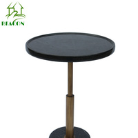 Table d'appoint de canapé et table basse de luxe haut de gamme avec plateau en marbre noir, emballage démontable, vente chaude, fournisseur de Foshan