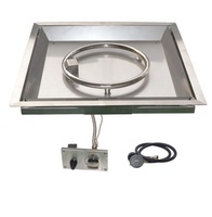 Kit complet de brûleur de feu en acier inoxydable, dispositif d'extérieur carré, approuvé CE, LP, 12 pièces