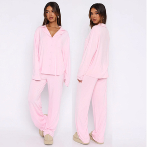 Conjunto de Pijamas de Lujo para Mujer, Personalizado, de Bambú y Algodón Suave, para Invierno/Primavera, ODM - Product Image 1