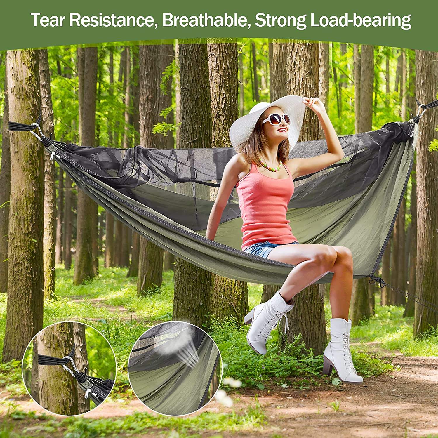 Hamac Camping 1-2 Person Portable Outdoor Camping Hammock With