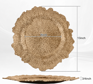 Platos de plástico dorados de 13 pulgadas para decoración de mesa, platos decorativos redondos para bodas, fiestas, Acción de Gracias, Navidad - Product Image 5