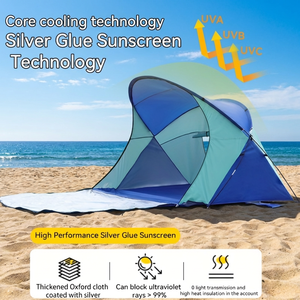Carpa de Una Habitación de Apertura Rápida, Totalmente Automática, con Camuflaje, para Verano y Tres Estaciones |   Sombrilla Plateada para <span class=keywords><strong>Playa</strong></span>, Protección UV, para Senderismo y Camping - Product Image 5
