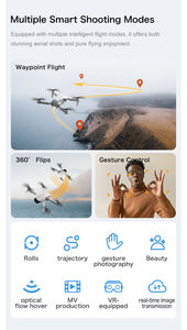 โดรน AERI 100 VR พร้อมแว่นตาเสมือนจริง มอเตอร์ไร้แปรงถ่าน เฮลิคอปเตอร์บังคับวิทยุ กล้องคู่ WiFi FPV ควอดคอปเตอร์ ของเล่นสำหรับเด็กผู้ชาย - Product Image 4