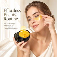 Nouveauté Masque hydrogel en or 24 carats pour les yeux Feuille de collagène à l'acide hyloronique organique 30 paires de masques pour le sommeil