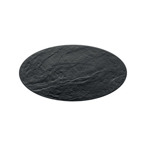 Plateau de service effet pierre noire 28 × 15 cm ovale en porcelaine M1934 - Product Image 1