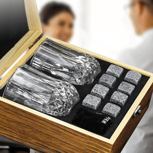 Old Fashioned <span class=keywords><strong>basalt</strong></span> Whisky làm mát <span class=keywords><strong>Ice</strong></span> <span class=keywords><strong>Cube</strong></span> Bar phụ kiện rượu bia lạnh Stones Set với 300ml chì miễn phí ly thủy tinh - Product Image 6