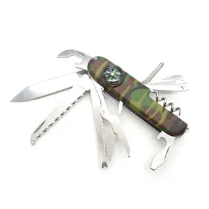 Multi function folding pocket knife tool with compass Multi tool knife for outdoor survival