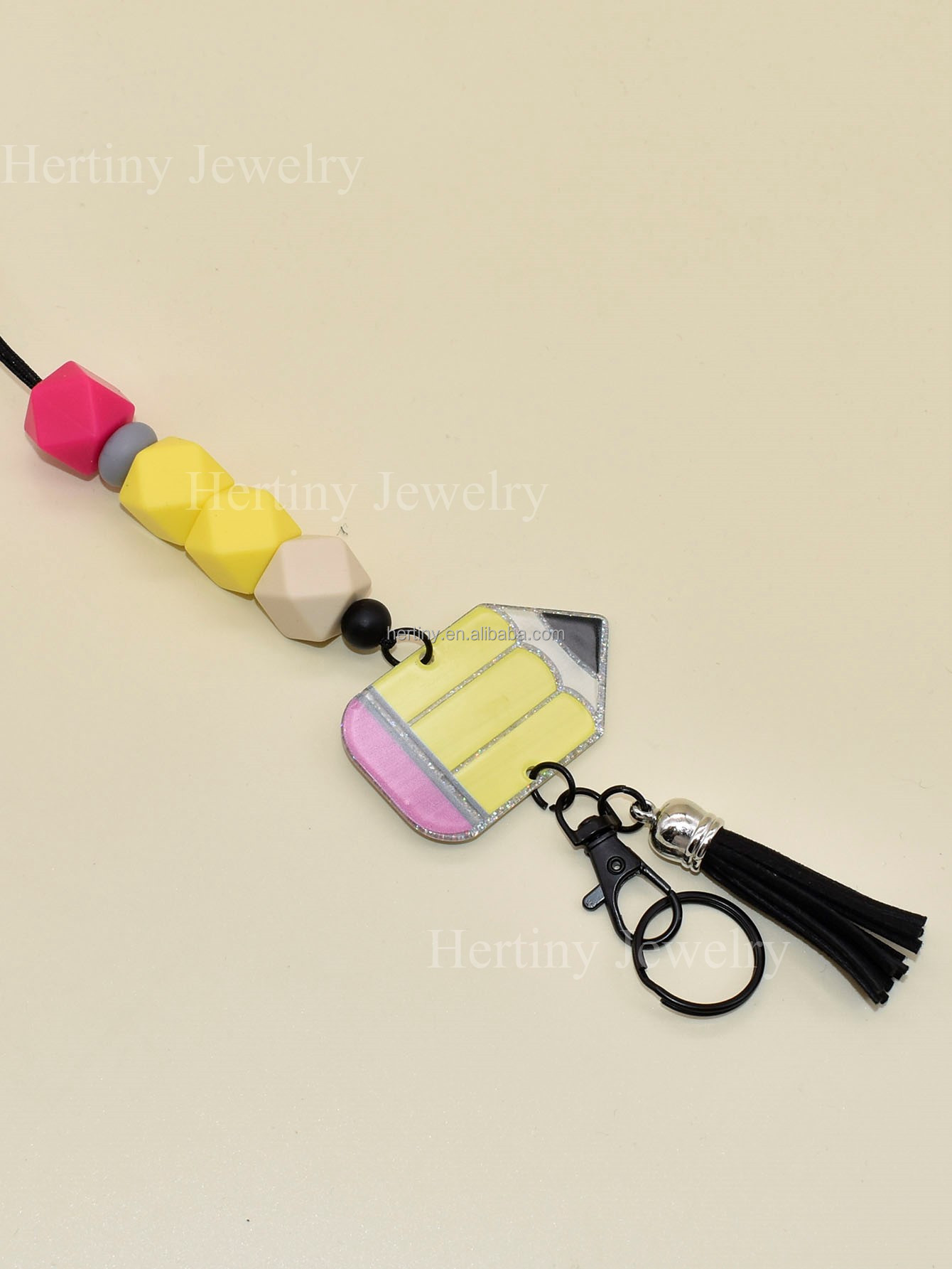 Pencil Lanyard and Badge Holder for Teachers Personalized Teacher Gift Lanyard Wristlet Image 3