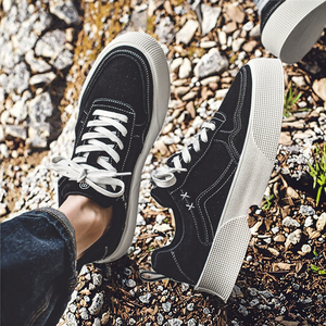 Zapatillas Deportivas Bajas <span class=keywords><strong>de</strong></span> Lona Transpirable con Cordones, Suela Cómoda para Ocio, Estilo Moderno Puntiagudo Antideslizante para Caminar - Product Image 2