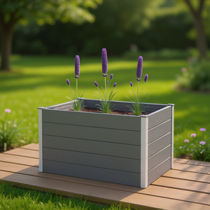 Jardinière surélevée WPC 59,1 x 39,4 x 35,8 pouces, carrée, moderne, pour plantes d'extérieur - Product Image 2