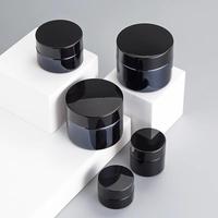 Pot en verre cosmétique de 50g (1.7OZ) ambré brun à large ouverture, idéal pour le voyage, pour fards à paupières, ongles, lèvres et crèmes pour le visage