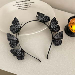 Diademas Delgadas con Mariposas Negras para el Festival de Halloween 2025, Accesorios para el Cabello de Niños, Estilo Malvado, Venta al Por Mayor - Product Image 3