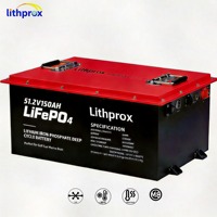 Batterie Lithium LiFePO4 51.2V 150AH à Décharge Profonde Grade A Marine avec BMS Intelligent CAN Bus, Bornes M8, 6000+ Cycles, CE RoHS IP67, OEM ODM