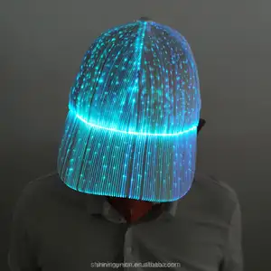 Gorra de béisbol con Logo personalizado, gorro de béisbol con luz LED RGB, color negro, recargable, fibra óptica, luminosa, Deportiva, para camionero