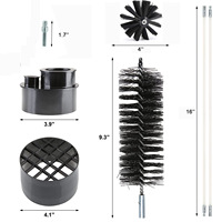 Brosse de nettoyage industrielle TDF Premium en fibres synthétiques avec revêtement Picote, personnalisation OEM, diamètre 100 mm, manche en caoutchouc pour tuyaux d'égout