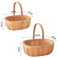 Panier en bois naturel tressé à la main, ovale, multifonctionnel, pour le rangement des œufs de Pâques, des fruits et légumes, pour la maison et la cuisine