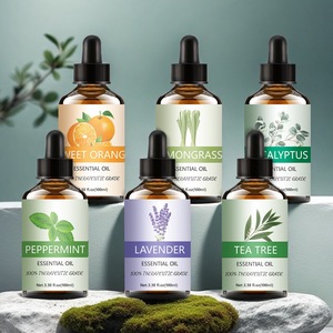 Aceite de aromaterapia orgánico puro 100% para el cuidado de la piel, botellas de 50ml y <span class=keywords><strong>100ml</strong></span>, aceite de lavanda, menta, rosa, albahaca, jazmín, naranja para aroma facial - Product Image 1
