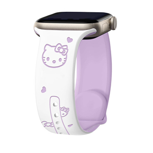 สายนาฬิกาซิลิโคนลายการ์ตูน KT Cat พร้อมโบว์  แบบนูนลาย  สายรัดข้อมือยาง สำหรับ Apple ultra 49 46 45 42 40 มม. Series น่ารัก - Product Image 4