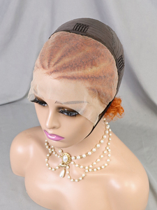 Perruque Courte Bob Pixie Cut <span class=keywords><strong>Afro</strong></span> Crépu Bouclé en Cheveux Humains Ginger Orange avec Tresses, Perruque Frontale en Dentelle Transparente 13x4 pour Femmes - Product Image 3