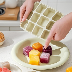 BPA-free Silicone Baby <b>Food</b> Freezer Tray with Lid 4 6 12 Grid Easy Pop Out Puree Sauce Storage Ice Tray Freezer Safe - Product Image 3