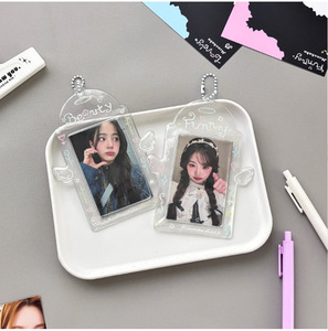 Protector de Tarjetas Kpop Transparente de PVC de 3 Pulgadas con Diseño de Ángel Minimalista para Jardín, Soporte para Photocards, Colgante Kawaii para Bolsos, para Fans del Kpop, Venta al por Mayor - Product Image 2