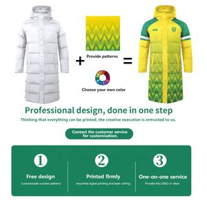 Veste matelassée coupe-vent d'hiver personnalisée pour homme, veste <span class=keywords><strong>longue</strong></span> en duvet avec <span class=keywords><strong>capuche</strong></span>, logo imprimé, veste <span class=keywords><strong>longue</strong></span> matelassée, manteau long en duvet - Product Image 2