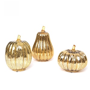 Battery Operated Artificial Halloween & Thanksgiving Pumpkin Glass LED Light Decoration for Store Windows and Party Use - Product Image 5