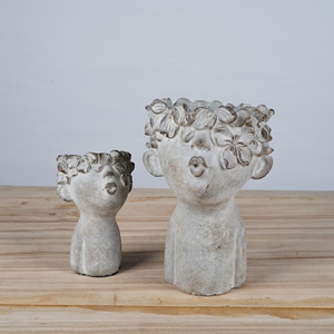 Vaso per Fiori <span class=keywords><strong>in</strong></span> <span class=keywords><strong>Cemento</strong></span> Design 3D Moderno Lianda Decorazione Casa Ragazzo Carino con Testa Umana per Decorazione Giardino Imballato <span class=keywords><strong>in</strong></span> Cartone - Product Image 4