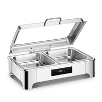 Réchaud électrique rectangulaire pour buffet, réchaud de buffet, pot chauffant électrique, couvercle en verre hydraulique 9 litres 13 litres