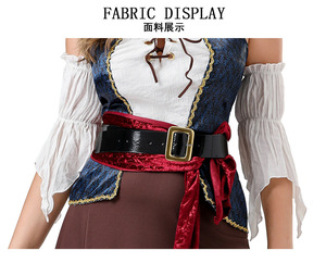 Disfraz de Pirata para Mujer Adulta, Ideal para Cosplay de Cine y Televisión, Hecho de Poliéster, Vestido Sexy para Carnaval de Pascua - Product Image 3