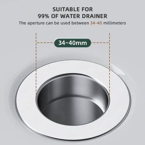 Bouchon de lavabo en acier inoxydable et cuivre, filtre de drain de sol anti-odeur, écologique, sans électricité, avec système pop-up - Product Image 6