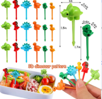 Nouveauté : Ensemble de 6 mini-piques à nourriture en forme d'animaux de dessin animé, piques jetables en plastique pour bento, fourchettes à fruits, logo personnalisé pour enfants, en vrac