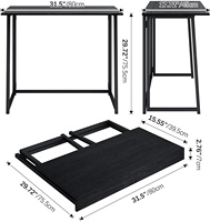 Bureau d'ordinateur pliable compact de 31 pouces, populaire, OEM, style nordique, pour usine