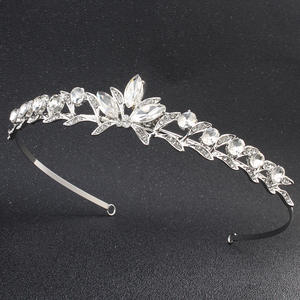 Nouvelle coiffe de mariée transfrontalière, couronne de princesse européenne en cristal, bandeau pour cheveux, bijoux de mariage, accessoires en strass, alliage - Product Image 6
