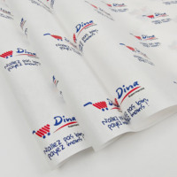 Papier d'emballage kraft blanc imprimé sur mesure 30g 50x70cm non couché imprimé offset recyclable pour vêtements et cadeaux