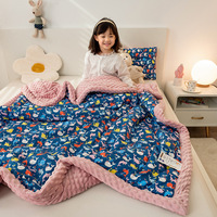 Nouvelle couverture chaude d'hiver pour enfants écologique Super confortable coton épais brodé motif de dessin animé respirant pour les siestes