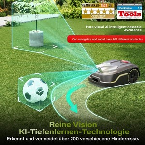 Tondeuse à gazon intelligente 20V Lithium-Ion R1000 à navigation visuelle sans ligne de délimitation, tonte automatique pour jardin, vente en gros pour l'exportation - Product Image 3
