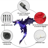Figurine gonflable de dragon d'intérieur personnalisée pour Halloween avec lumières LED, chevalier en vol suspendu, style américain, décorative