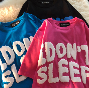 DUOLLB Streetwear Hip Hop Short Sleeves Oversized Heavy Cotton <strong>3D</strong> Print Puff Print <strong>t</strong> <strong>Shirt</strong> for Men - Product Image 1