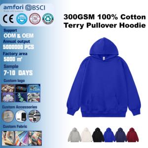 <span class=keywords><strong>Felpa</strong></span> con Cappuccio Unisex Casual Sportiva in Cotone 100% da 300GSM, Tinta Unita, <span class=keywords><strong>Oversize</strong></span>, Essenziale per Ogni Giorno - Product Image 1