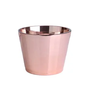 3 Wick Candle Vessels Electroplated Rose Gold Luxury Glass Candle Container V Shaped Glass Candle Jars