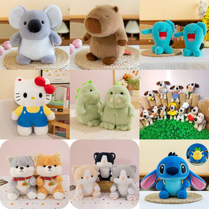 Lindos Ositos de Peluche Blancos de 8 Pulgadas, Juguetes de Peluche con Orejas y Ojos Azules y Rosas para Decoración de Salas de Máquinas de Garras - Product Image 2