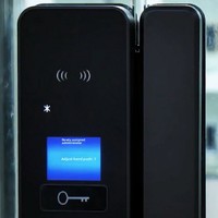 Serrure intelligente A10 à double porte en verre, accès par mot de passe/carte, sans installation, pour usage professionnel, sans perçage, fabriquée en Chine
